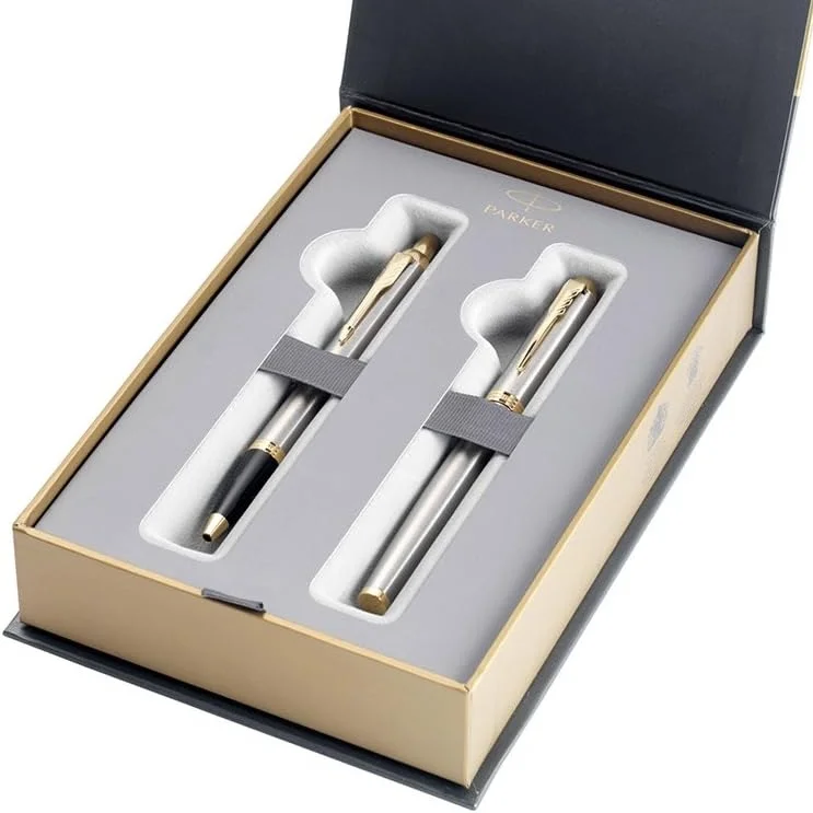 Parker poklon SET IM Stainless Steel GT - Hemijska olovka + Roler