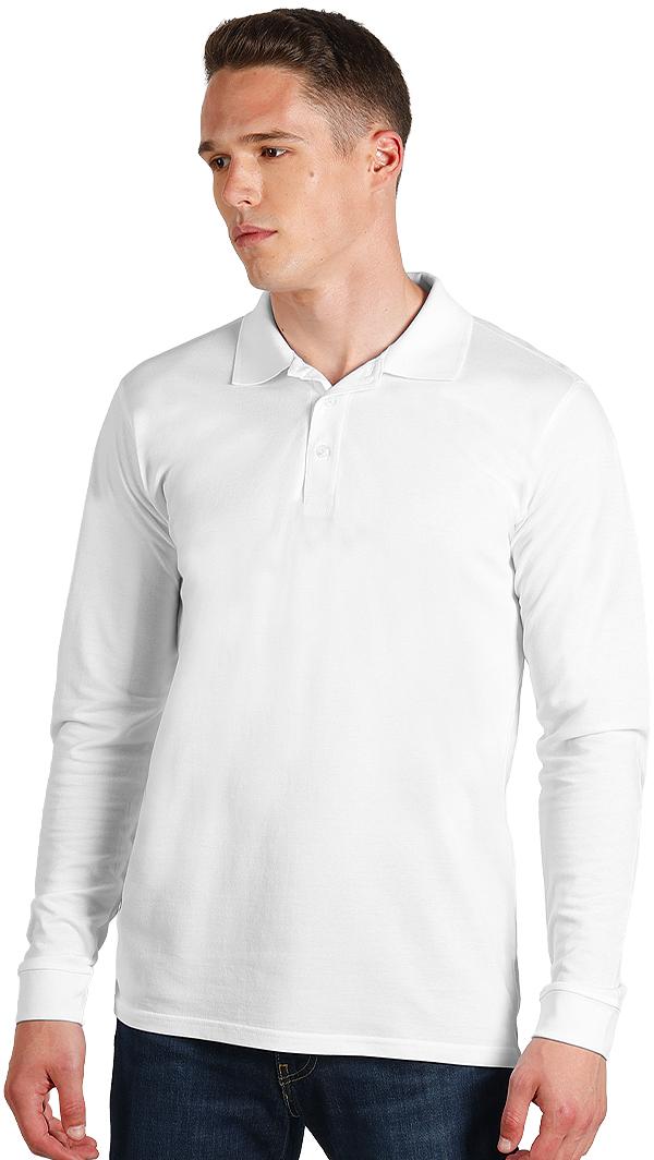 AZZURRO II LSL, pamučna polo majica dugih rukava, 180 g/m2, bela; šifra artikla: 52.050.90