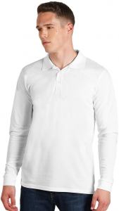 AZZURRO II LSL, pamučna polo majica dugih rukava, 180 g/m2, bela; šifra artikla: 52.050.90