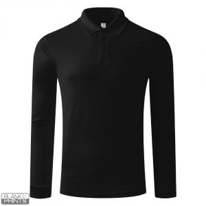 AZZURRO II LSL, pamučna polo majica dugih rukava, 180 g/m2, crna; šifra artikla: 52.050.10