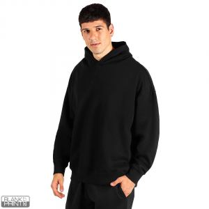 BIG HOODY, unisex široka dukserica sa kapuljačom od organskog pamuka, 300 g/m2, crna; šifra artikla: 52.046.10
