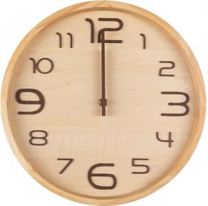 DIEM, drveni zidni sat, potrebna baterija tipa aa koja nije uključena bež; šifra artikla: 31.038.71