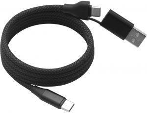 DOPPLER 240W 2IN1, usb type-c laptop kabl za punjenje i prenos podataka sa magnetom, 2 u 1, 240w, crni; šifra artikla: 38.127.10
