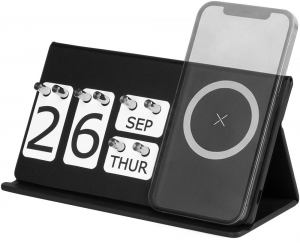 INTEGRAL, večiti stoni kalendar i bežični punjač, 15w, magsafe, crni; šifra artikla: 38.155.10