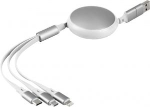 KEPLER 6IN1, usb type-c kabl za punjenje i prenos podataka, 6 u 1, 60w, beli; šifra artikla: 38.172.90