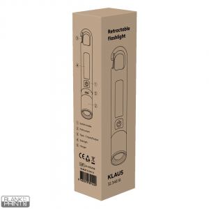 KLAUS, punjiva baterijska lampa kapaciteta 1.200 mah (8 led), crna; šifra artikla: 32.340.10