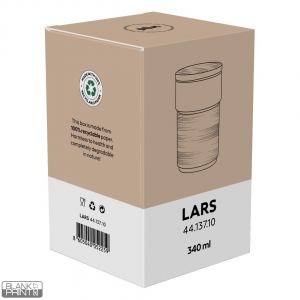 LARS, keramička šolja sa poklopcem i držačem od bambusa, 340 ml, crna; šifra artikla: 44.137.10