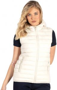 LIBERTY HOOD VEST WOMEN, ženski prsluk sa kapuljačom, krem-beli; šifra artikla: 57.108.94