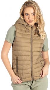 LIBERTY HOOD VEST WOMEN, ženski prsluk sa kapuljačom, svetlo braon; šifra artikla: 57.108.72