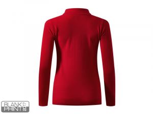 LINDA, ženska pamučna polo majica dugih rukava, crvena; šifra artikla: 52.003.30