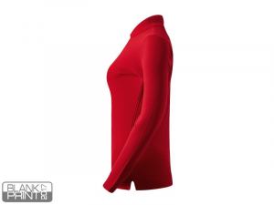 LINDA, ženska pamučna polo majica dugih rukava, crvena; šifra artikla: 52.003.30