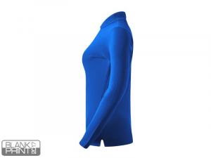 LINDA, ženska pamučna polo majica dugih rukava, rojal plava; šifra artikla: 52.003.23