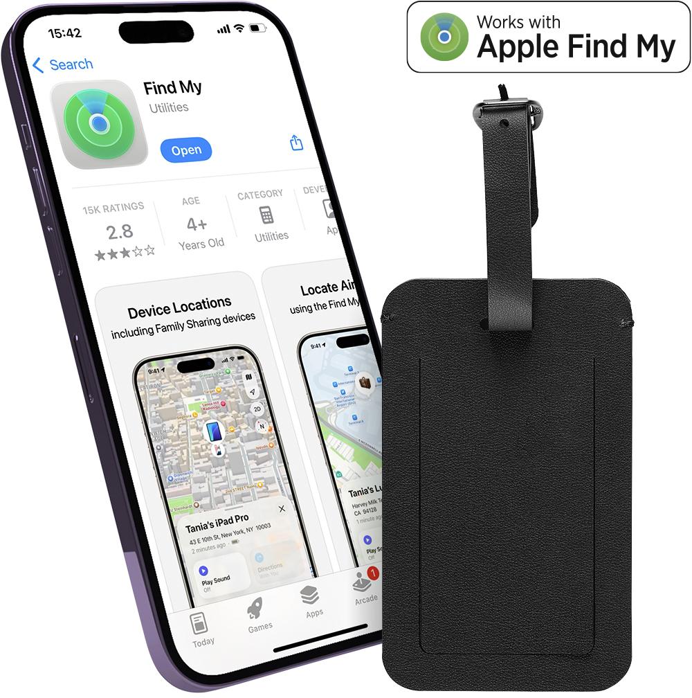 LUGGAGE FINDER, identifikaciona kartica za putnu torbu sa funkcijom lociranja, crni; šifra artikla: 38.135.10