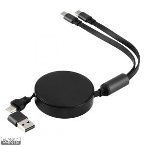 MAX 2IN1, usb type-c kabl za punjenje i prenos podataka, 2 u 1, 100w, crni; šifra artikla: 38.186.10