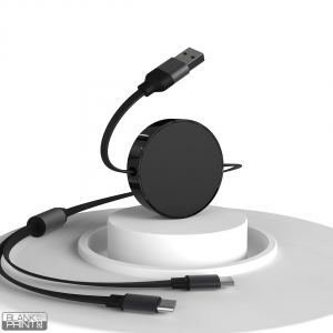 MAX 2IN1, usb type-c kabl za punjenje i prenos podataka, 2 u 1, 100w, crni; šifra artikla: 38.186.10
