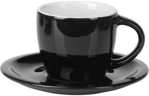 MOMENTO C, šolja za cappuccino sa tacnom od fine keramike, 150 ml, crna; šifra artikla: 44.140.10