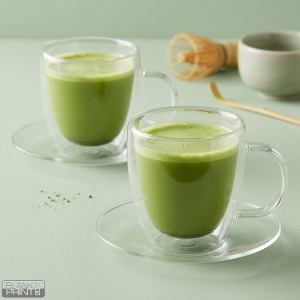 PIGNA MIDI, set od dve staklene šolje sa tacnama za cappuccino sa dvostrukim zidom, 2 x 150 ml, transparentni; šifra artikla: 44.184.91