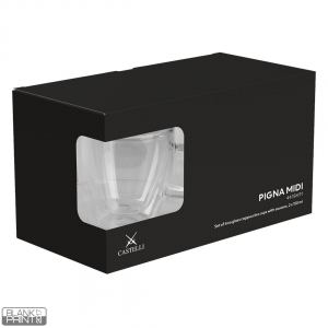 PIGNA MIDI, set od dve staklene šolje sa tacnama za cappuccino sa dvostrukim zidom, 2 x 150 ml, transparentni; šifra artikla: 44.184.91