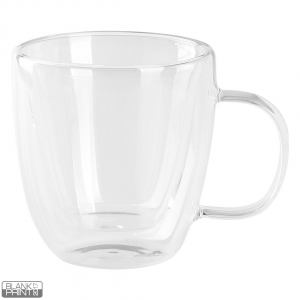 PIGNA MINI, set od dve staklene šolje sa tacnama za espresso sa dvostrukim zidom, 2 x 100 ml, transparentni; šifra artikla: 44.183.91
