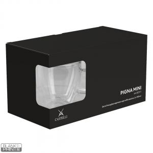 PIGNA MINI, set od dve staklene šolje sa tacnama za espresso sa dvostrukim zidom, 2 x 100 ml, transparentni; šifra artikla: 44.183.91