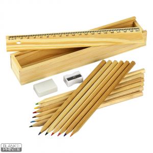 PINTO, set (drvene bojice, lenjir, zarezač), 12/1, bež; šifra artikla: 34.441.71