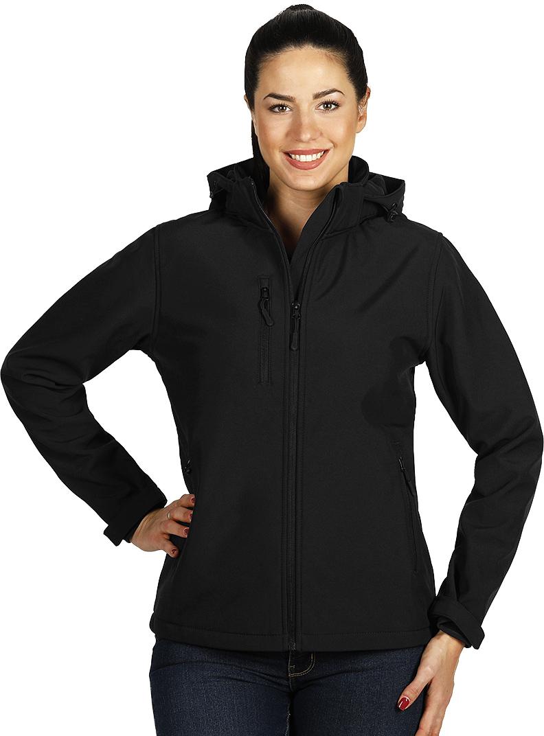PROTECT WOMEN, ženska softshell jakna sa skidajućom kapuljačom crna; šifra artikla: 57.026.10
