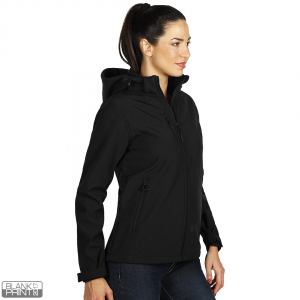 PROTECT WOMEN, ženska softshell jakna sa skidajućom kapuljačom crna; šifra artikla: 57.026.10