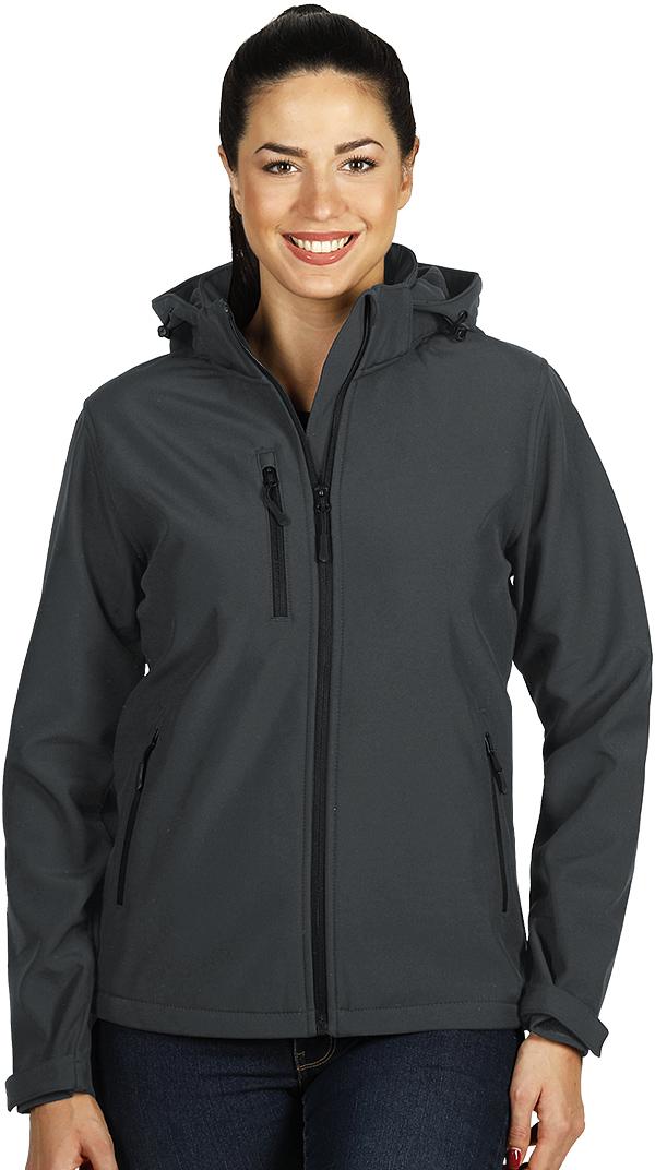 PROTECT WOMEN, ženska softshell jakna sa skidajućom kapuljačom tamno siva; šifra artikla: 57.026.11
