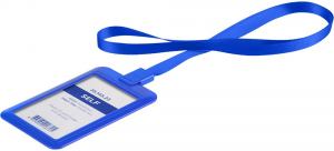 SELF, plastični uložak za indentifikacionu karticu sa trakicom, rojal plavi; šifra artikla: 35.145.23