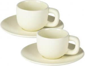 TOTEM MINI, set od dve keramičke šolje za espresso sa tacnama, 2 x 85 ml, bež; šifra artikla: 44.168.71