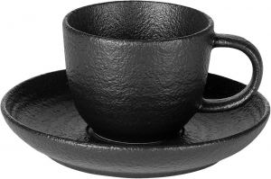 TRIBECA MINI, set od dve keramičke šolje za espresso sa tacnama, 2 x 90 ml, crni; šifra artikla: 44.175.10