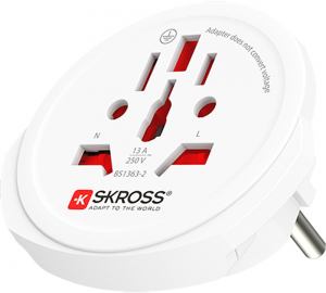 WORLD TO EUROPE, pojedinačni adapter, beli; šifra artikla: 38.197.90
